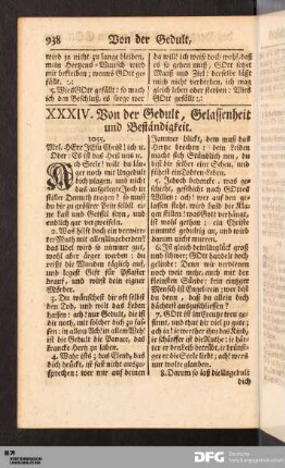 XXXIV. Von der Gedult, Gelassenheit und Beständigkeit