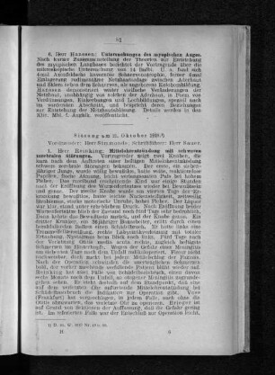 Sitzung am 21. Oktober 1919.