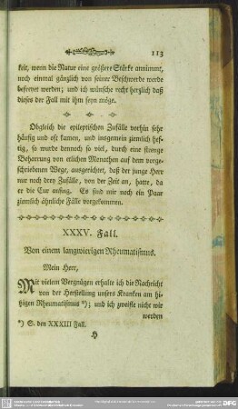 XXXV. Fall. Von einem langwierigen Rheumatismus
