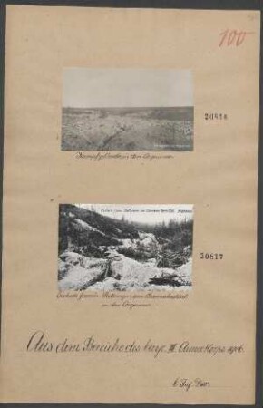 eroberte französische Stellungen am Charmesbachtal in den Argonnen