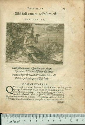 Sibi soli canere odiosum est. Emblema LIX.