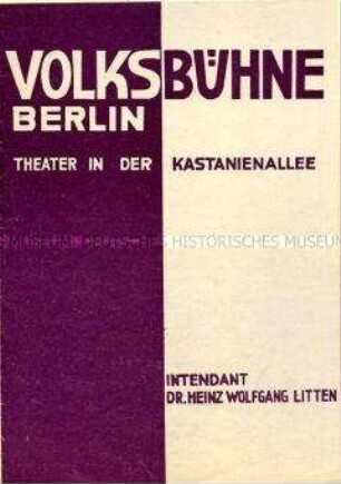 Programm der Berliner "Volksbühne" mit einem Beitrag über Friedrich Wolf