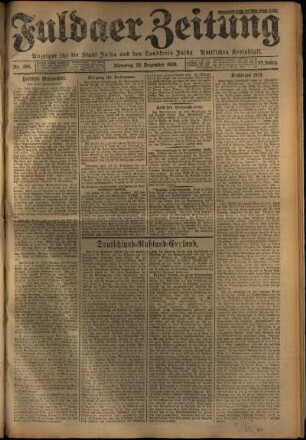 Erste Ausgabe vom Dienstag, den 25. Dezember 1928.