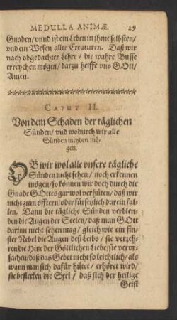 Caput II. Von dem Schaden der täglichen Sünden/ und wodurch wir alle Sünden meyden mögen