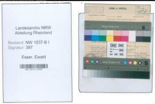 Entnazifizierung Ewald Esser , geb. 13.09.1902 (Lehrer)