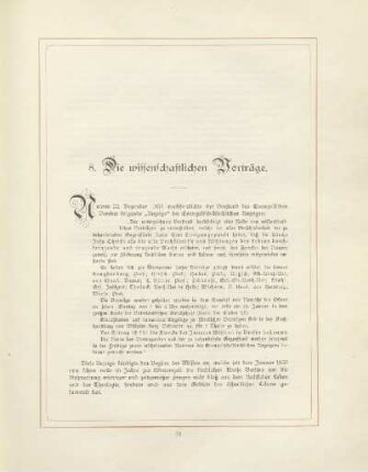 8. Die wissenschaftlichen Vorträge