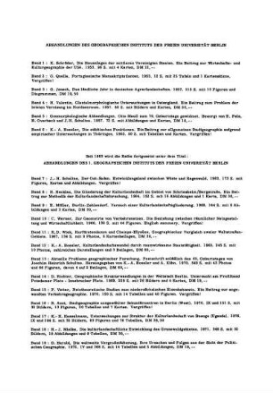Abhandlungen des Geographischen Instituts der Freien Universität Berlin