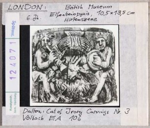 London, British Museum, Elfenbeinpyxis, Hirtenszene