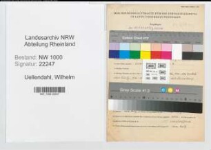 Entnazifizierung Wilhelm Uellendahl, geb. 09.07.1915 (Lehrer)