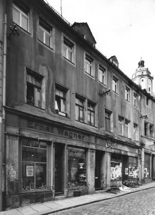 Meißen-Altstadt, Fleischergasse 13. Wohnhaus mit Läden (um 1580, Umbau 17. Jh.). Straßenansicht