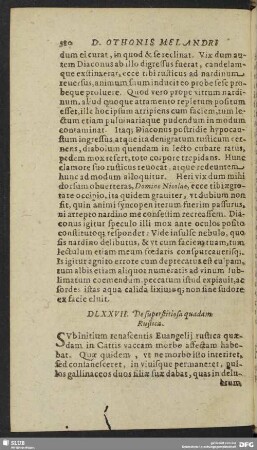 DLXXVII. De superstitiosa quadam Rustica