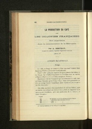 La Production Du Café Dans Les Colonies Francaises.