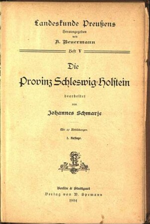 H. 5: Die Provinz Schleswig-Holstein