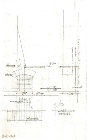 Döllgast, Hans; Pfändhausen (Bayern); Kath. Pfarrkirche - Grundriss; Ansicht; Schnitt