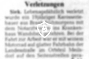 Lebensgefährliche Verletzungen