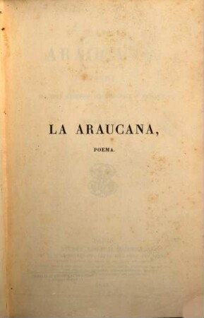 La Araucana : Poema