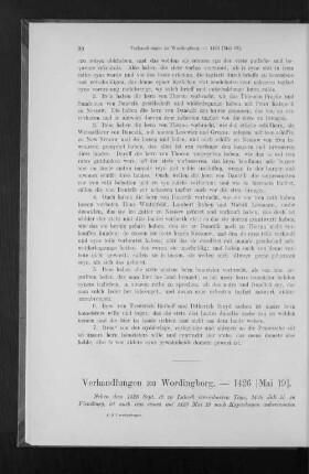 Verhandlungen zu Wordingborg. - 1426 [Mai 19].