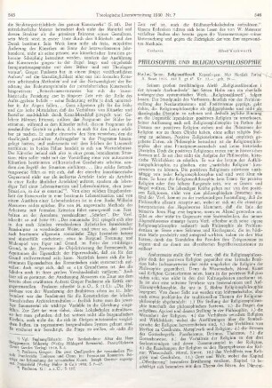 546-547 [Rezension] Holm, Søren, Religionsphilosophie