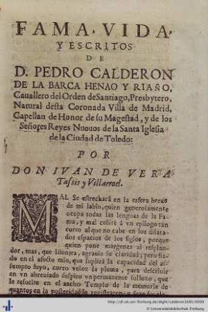 Fama, vida y escritos de D. Pedro Calderon de la Barca…