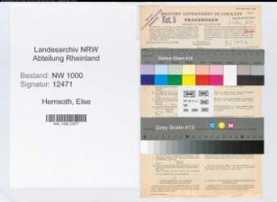 Entnazifizierung Else Hemsoth, geb. 09.01.1898 (Sekretaerin)