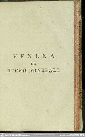 Venena Ex Regno Minerali