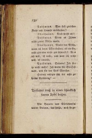 Turbatus muß in einen schrecklich sauern Apfel beißen.