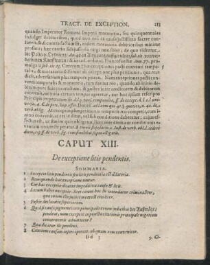 Caput XIII. De exceptione litis pendentis
