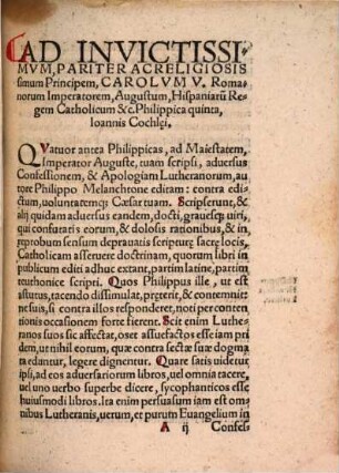 Philippica Qvinta Ioannis Cochlaei, In Tres Libellos Philippi Melanchthonis : Nvper Aeditos