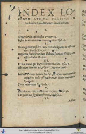 Index Locorum Atque Versuum