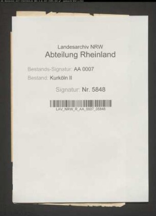 Befehl an den Schultheißen zu Alfter betr. Steuereintreibung