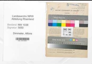 Entnazifizierung Alfons Dimmeler , geb. 23.10.1903 (Beamter)