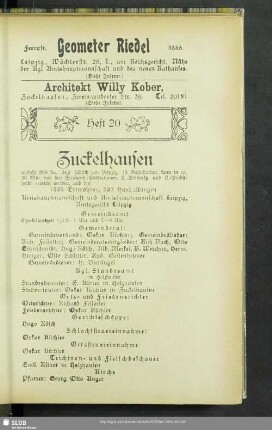 Heft 20. Zuckelhausen, Holzhausen, Wachau