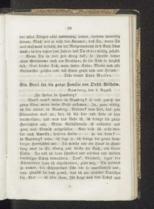 Ein Brief für die ganze Familie von Onkel Wilhelm.