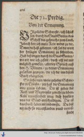 Die 72. Predig. Von der Ermanung.