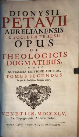 Opus de theologicis dogmatibus, 2