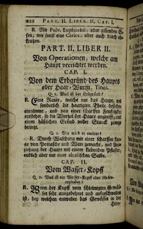 Liber II. Von Operationen, welche am Haupt verrichtet werden.