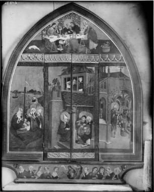 Tiefenbronn Katholische Kirche Sankt Maria Magdalena Magdalenenaltar von Lukas Moser (1431) geschlossen