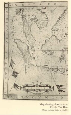 Map showing discoveries of Magalhaes, from Mappamundo Fernao Vas Dourado (Goa, 1571)
