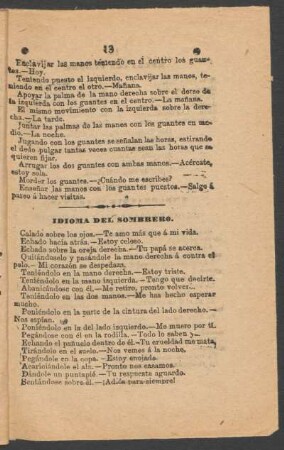Idioma del sombrero.