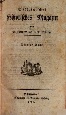 Göttingisches historisches Magazin. 4. 1788