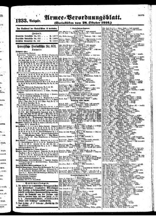 1233.Ausgabe. Samstag, 28. Oktober 1916