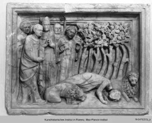 Fünf Relieftafeln von der Arca di San Vittore: Vita des heiligen Viktor