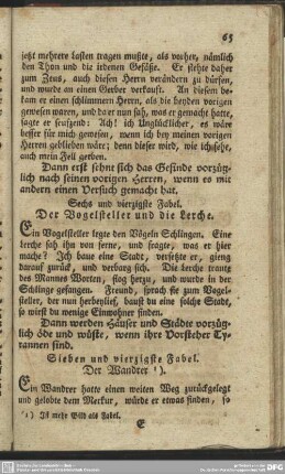 Sieben und vierzigste Fabel. Der Wandrer