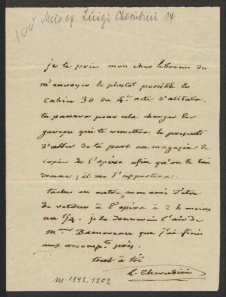 Brief an Aimé Ambroise Simon Leborne, 1833 [ca.]
