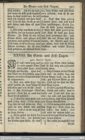 XXVIII. An Sonn- und Fest-Tagen