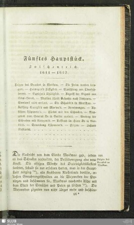 Fünftes Hauptstück. Zwischenreich. 1611 - 1612
