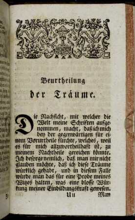 Beurtheilung der Träume.