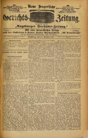 Neue bayerische Gerichts-Zeitung. 1895 = Jg. 7