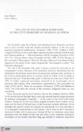 15: The cult of the Danubian rider-gods in the city's territory of Nicopolis ad Istrum