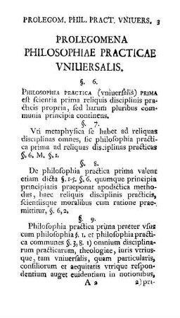 Prolegomena Philosophiae Practicae Vniuersalis.